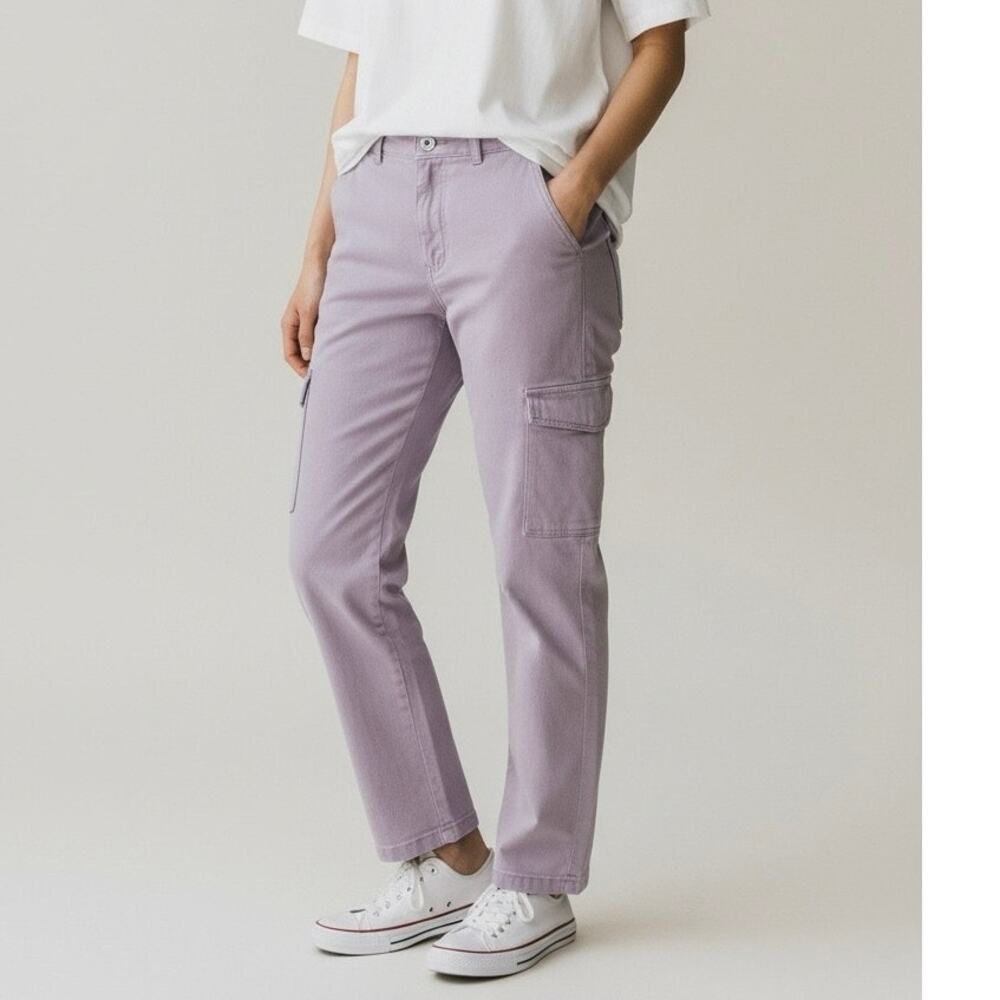 Aritzia Wilfred Free Modern Cargo Pant Light Purple Size 2 High Rise Button Fly